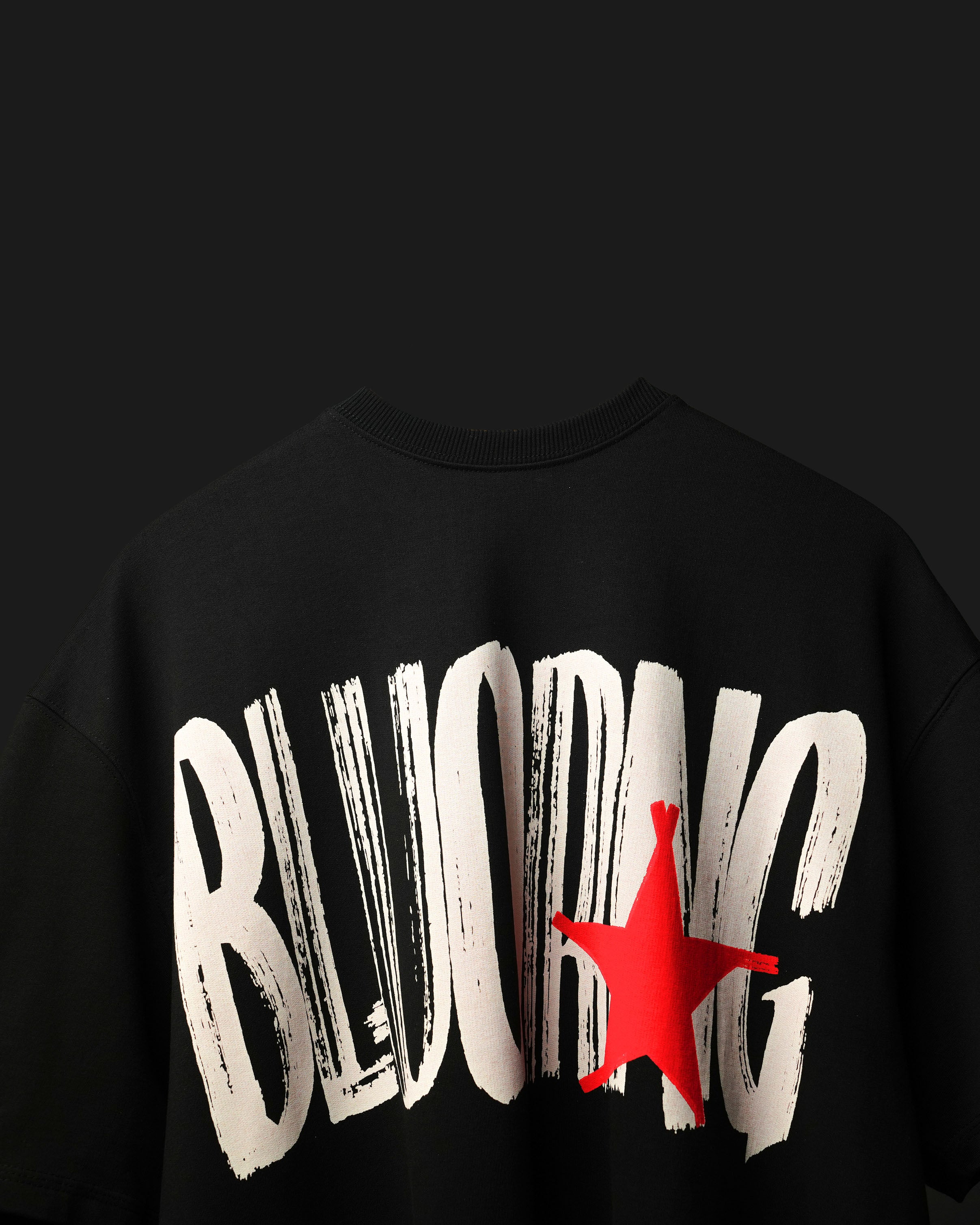 トップス afb big logo tee black sizeS swag street Black BG Star Oversized T-Shirt - Premium 260 GSM Cotton | BLUORNG