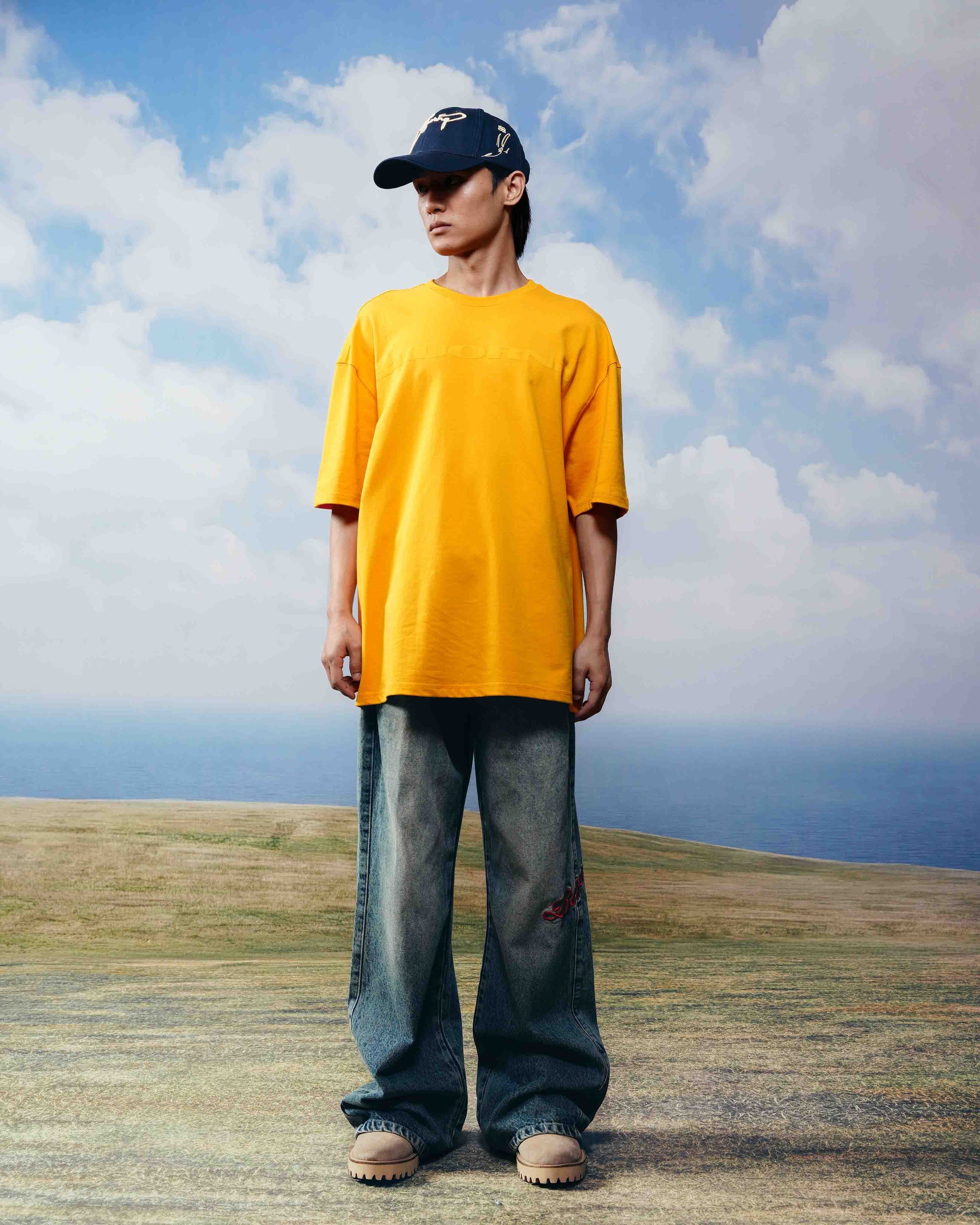 Ochre oversized cotton t shirt