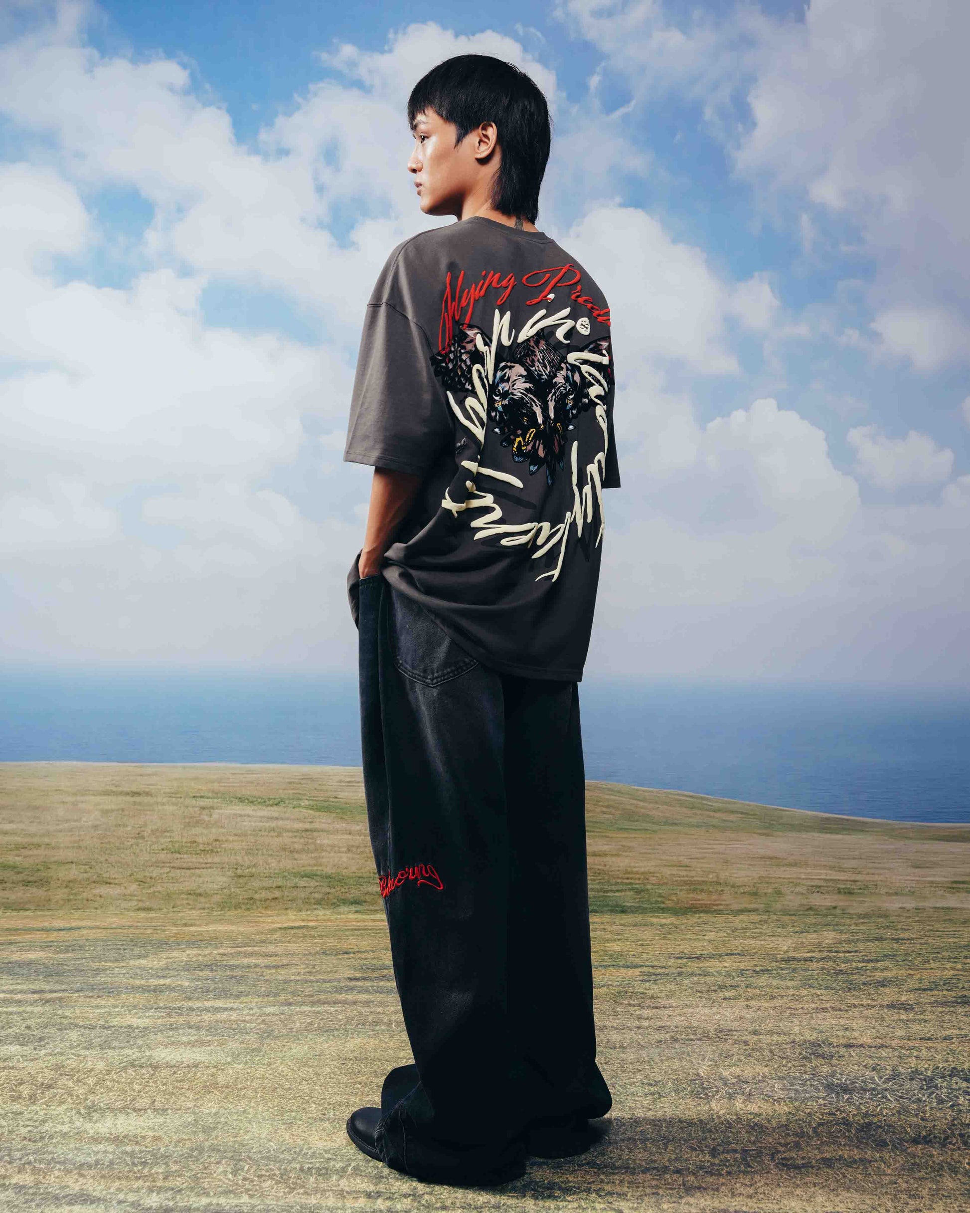 Grey Alpha Descent T-Shirt - Streetwear Fashion