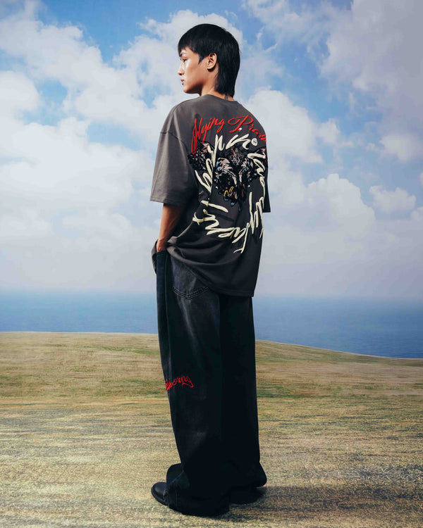 Grey Alpha Descent T-Shirt - Streetwear Fashion