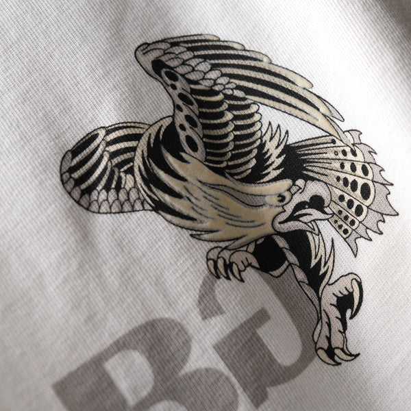 Oversized streetwear white serpent graphic tee