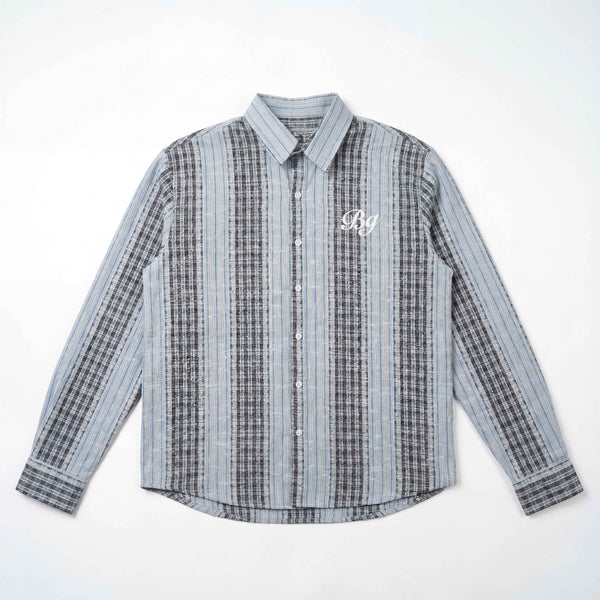 Blu Plaid And Petals Shirt