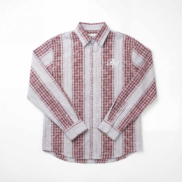 Red Plaid And Petals Shirt