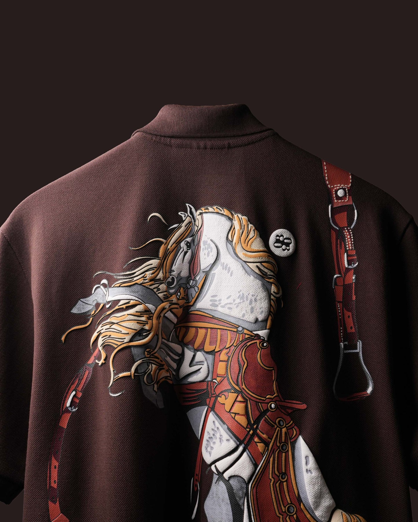 Brown Saddle Polo T-Shirt