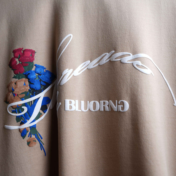 Beige Wild Flower Relaxed Fit T-Shirt