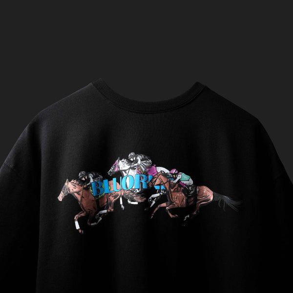  Black Jockey Print T-shirt  - Oversized 