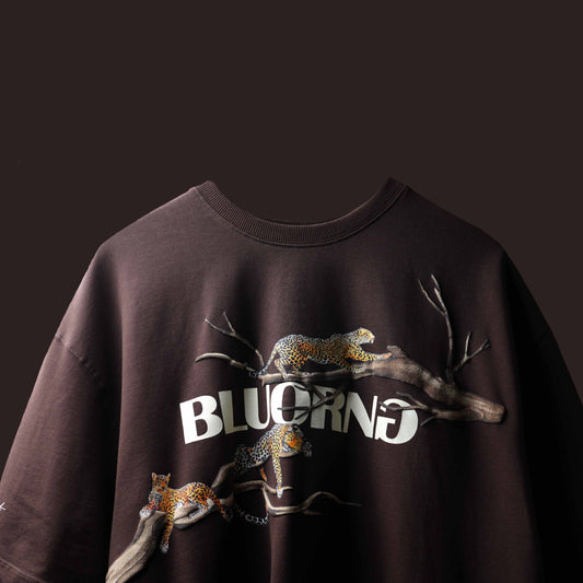 BROWN FINGERPRINT T-SHIRT