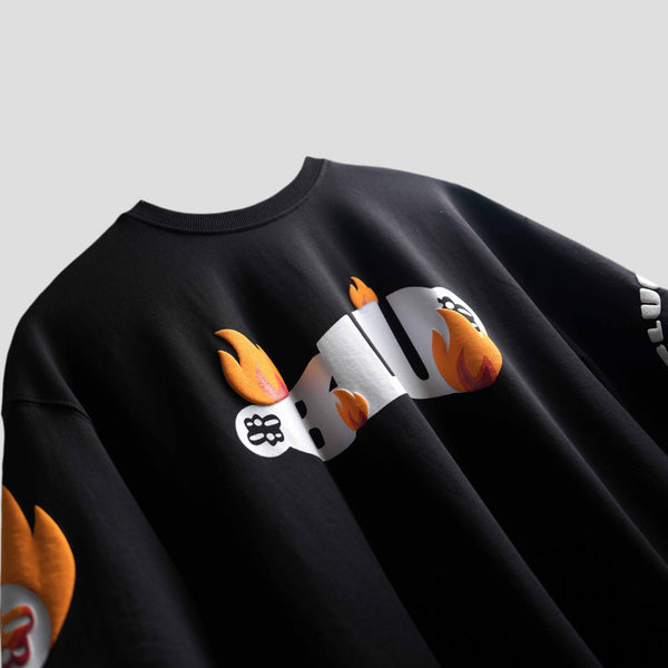 Oversized black streetwear t-shirt Knotty design