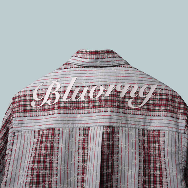 Red Plaid And Petals Shirt