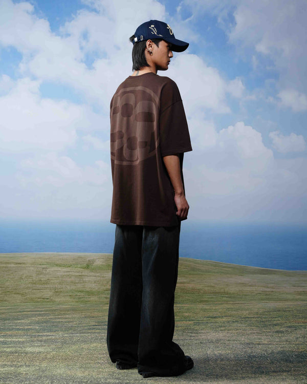 Brown oversized tee in espresso shade
