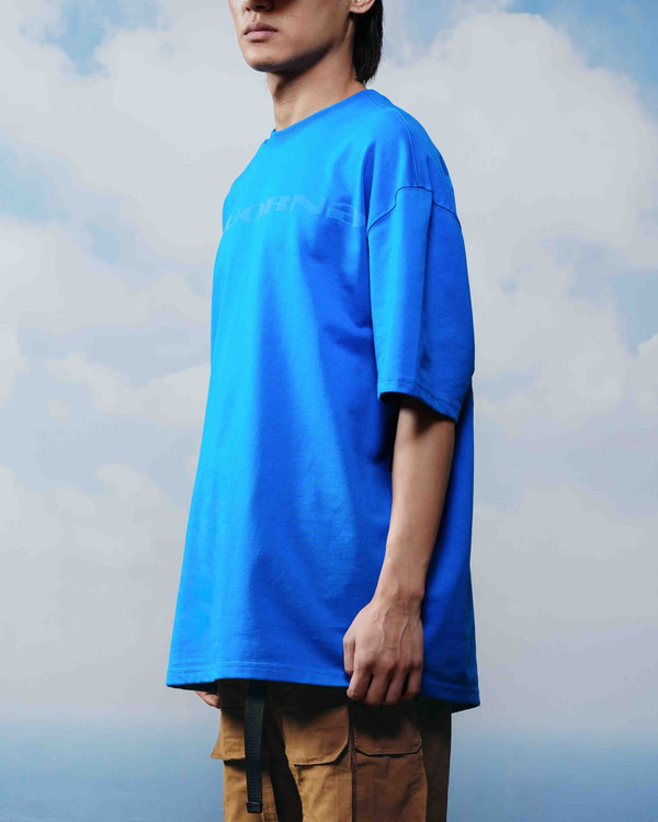Blue oversized t shirt with back print