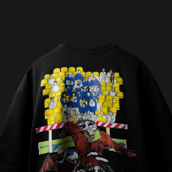 BLACK TURF CLUB T-SHIRT - STREETWEAR FASHION