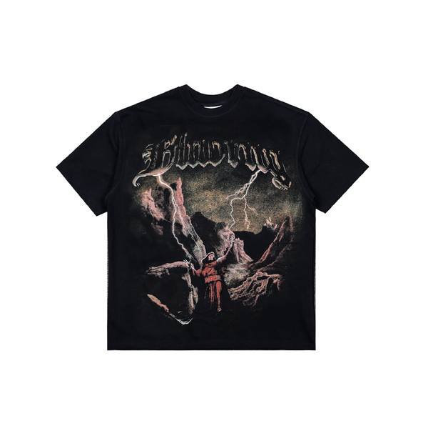 Oversized premium graphic tee The Clash design with faded wash