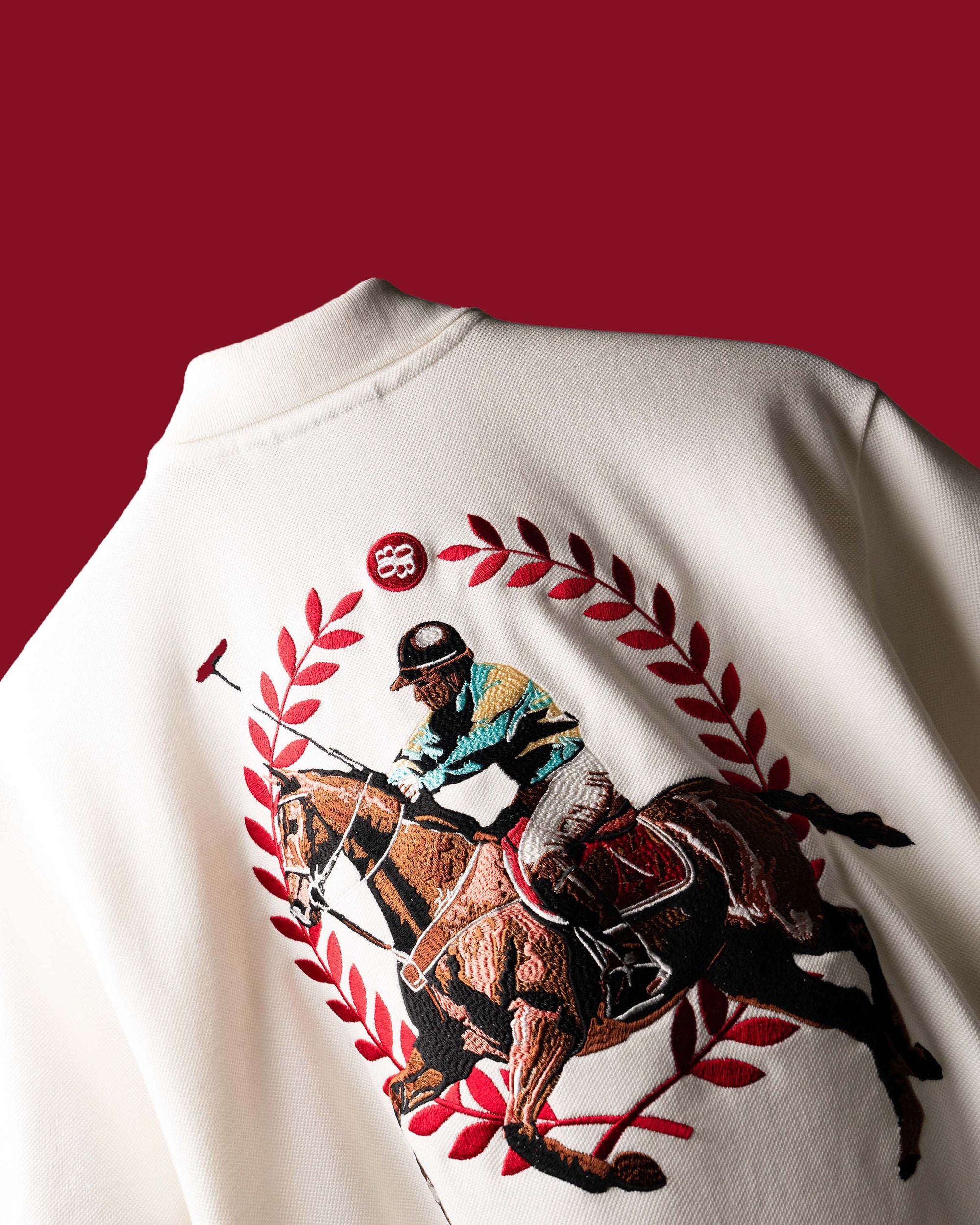 White Saddle League Polo  T-Shirt