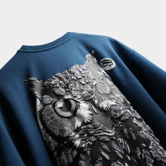 Blue premium oversized t-shirt Parliament puff print