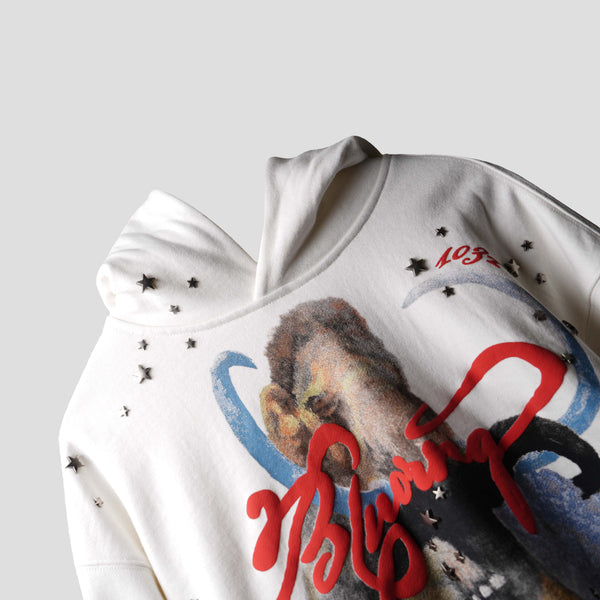 White Star Studded Hoodie