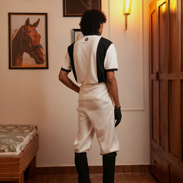 BLACK WHITE POLO T-SHIRT - COTTON POLO