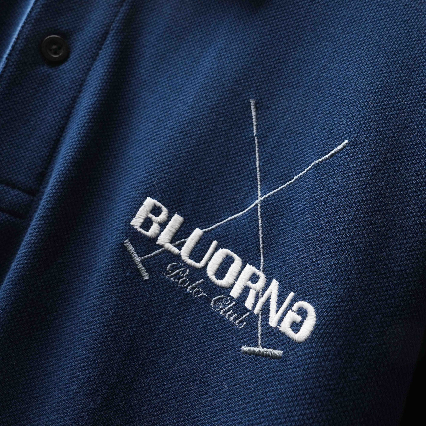 NAVY SADDLE LEAGUE POLO T-SHIRT