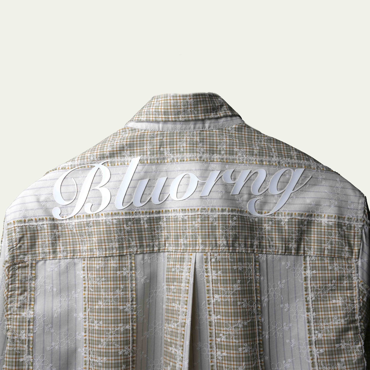 Beige Plaid And Petals Shirt