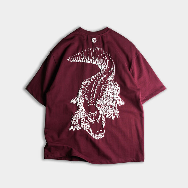 Premium oversized burgundy tee streetwear style