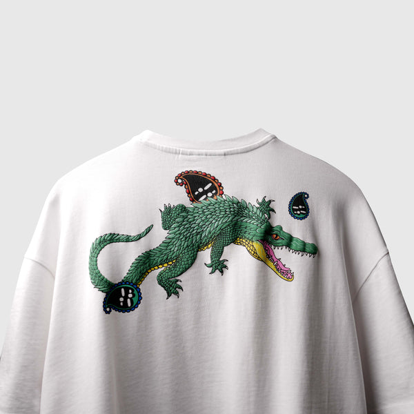 White Apex Wild Puff Printed T-Shirt