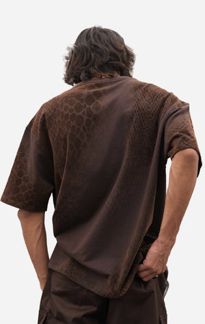 Brown Flock Illusion T-Shirt
