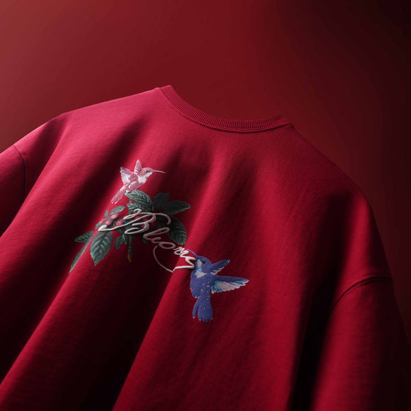 Red Hummingbird Round Neck T-Shirt