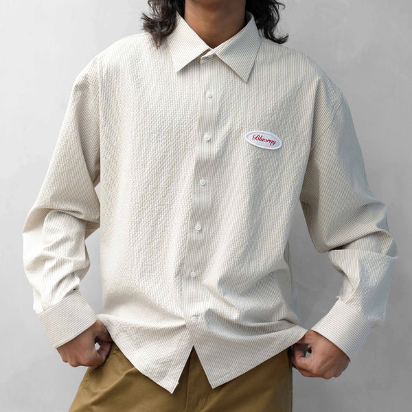 Bronze School Full Sleeve Shirt - White Oversized Shirt