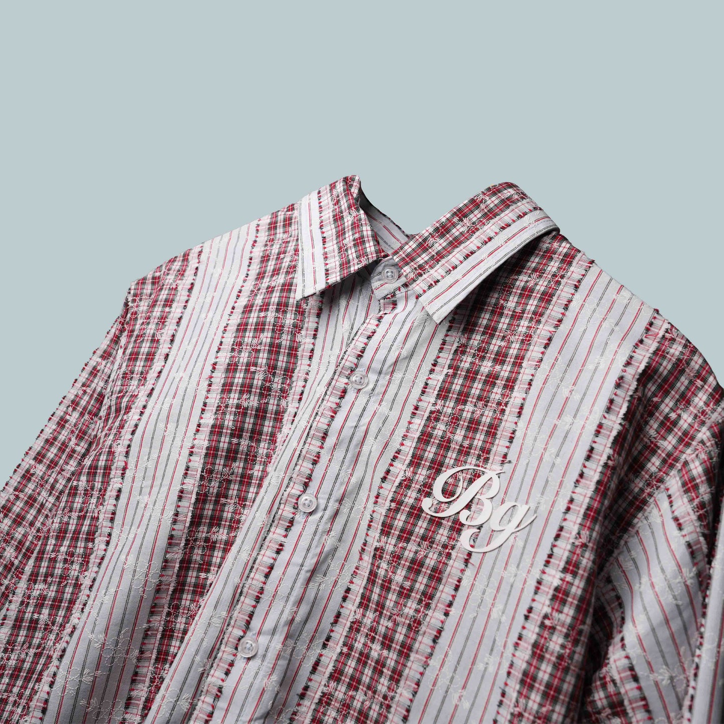 Red Plaid And Petals Shirt