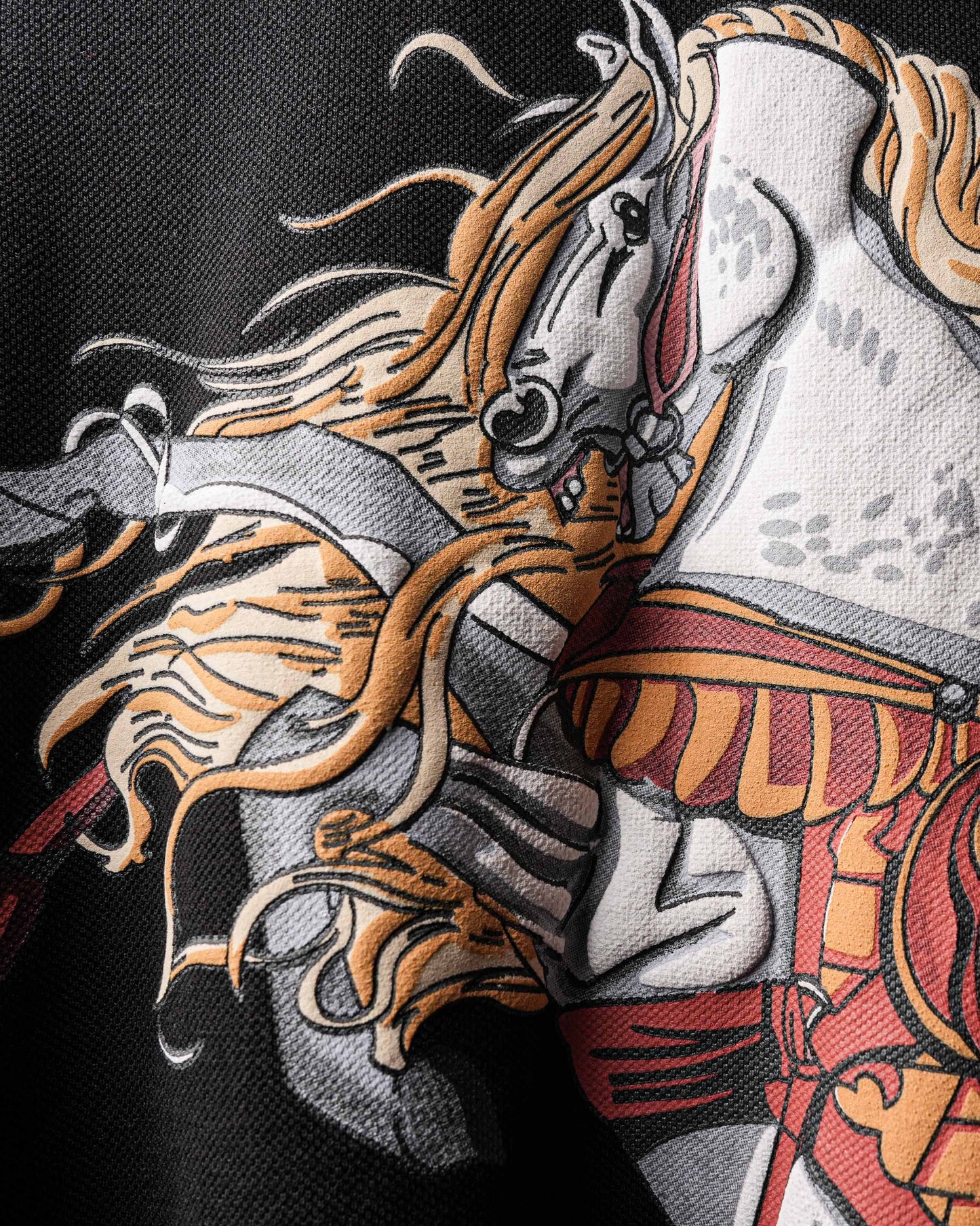 Black Saddle Polo  T-Shirt