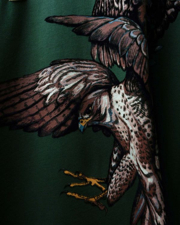 Green Alpha Descent T-Shirt - Folk Print