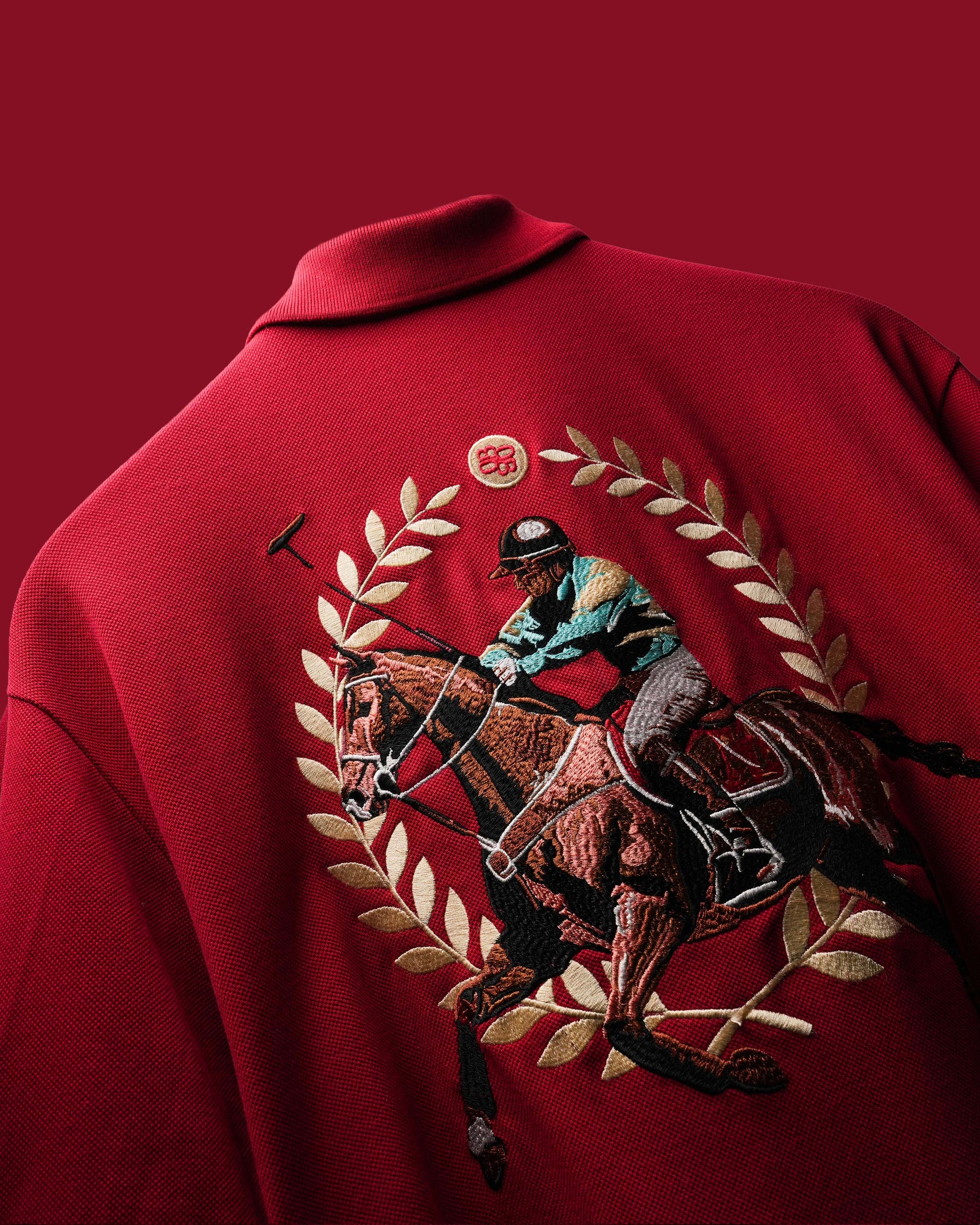 Rush Red Saddle League Polo T-Shirt