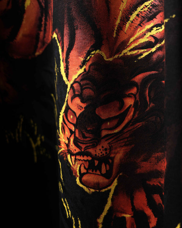Puff Screen Printed Black Tiger Fury T-Shirt