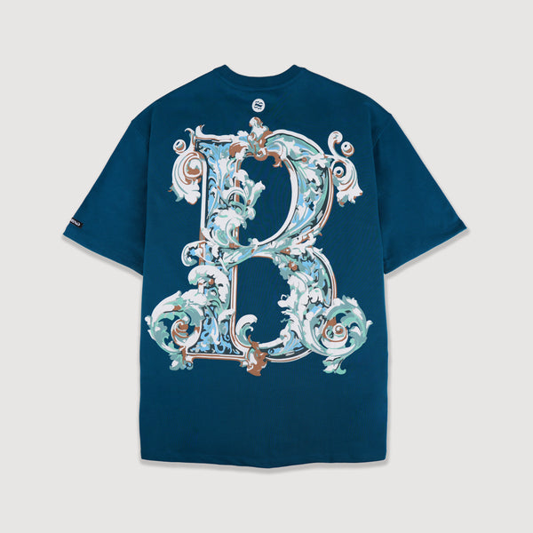 TEAL FLAMBOYANT T-SHIRT - EMBOSS PRINT STREETWEAR TEE