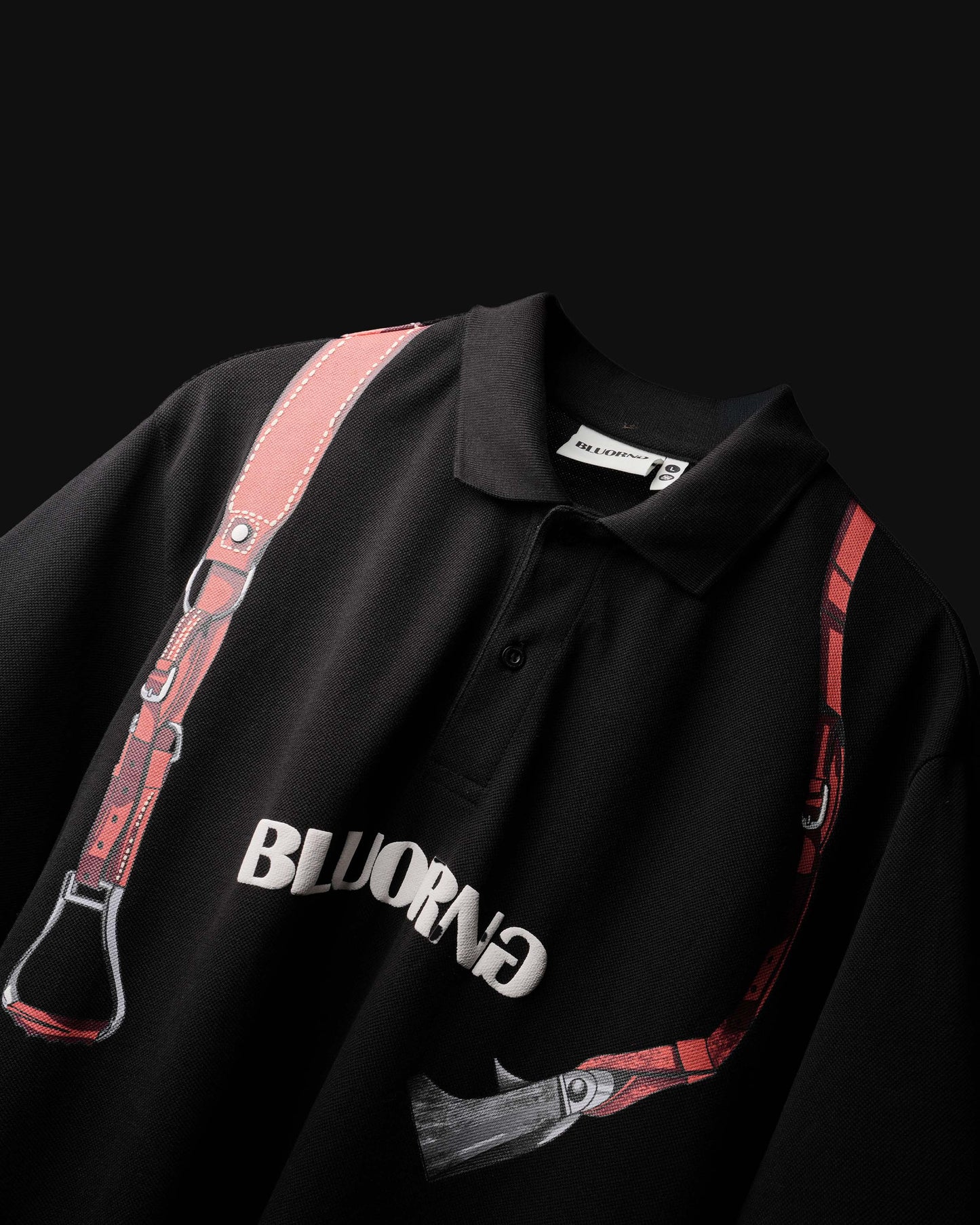 Black Saddle Polo  T-Shirt