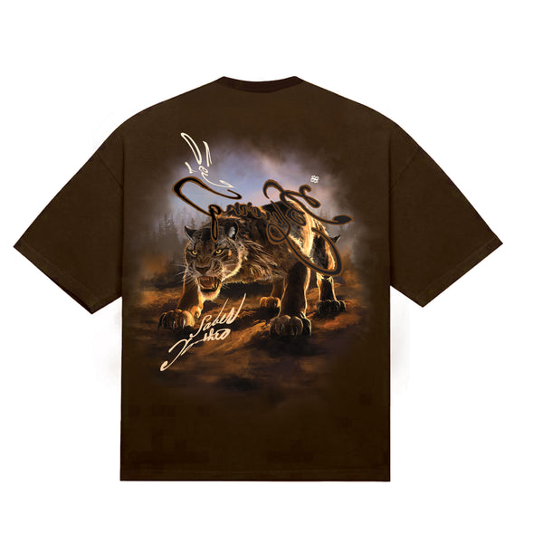 Bold Printed Brown Saber Rager T-Shirt