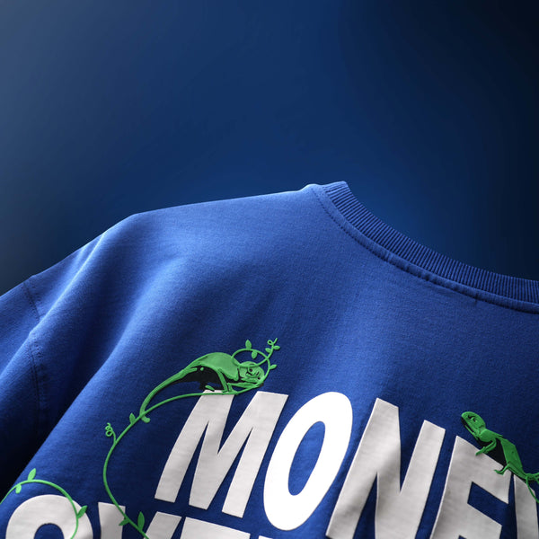 Blue Materialistic Round Neck T-Shirt