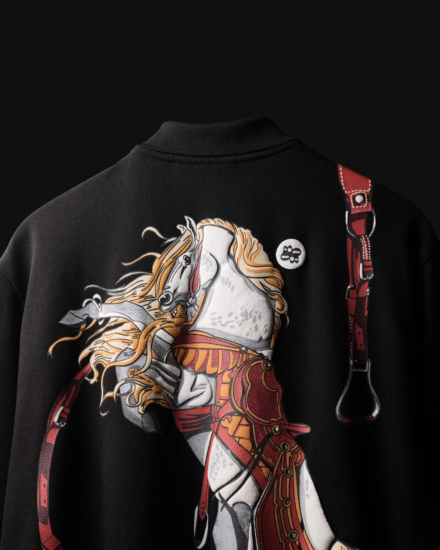 Black Saddle Polo  T-Shirt