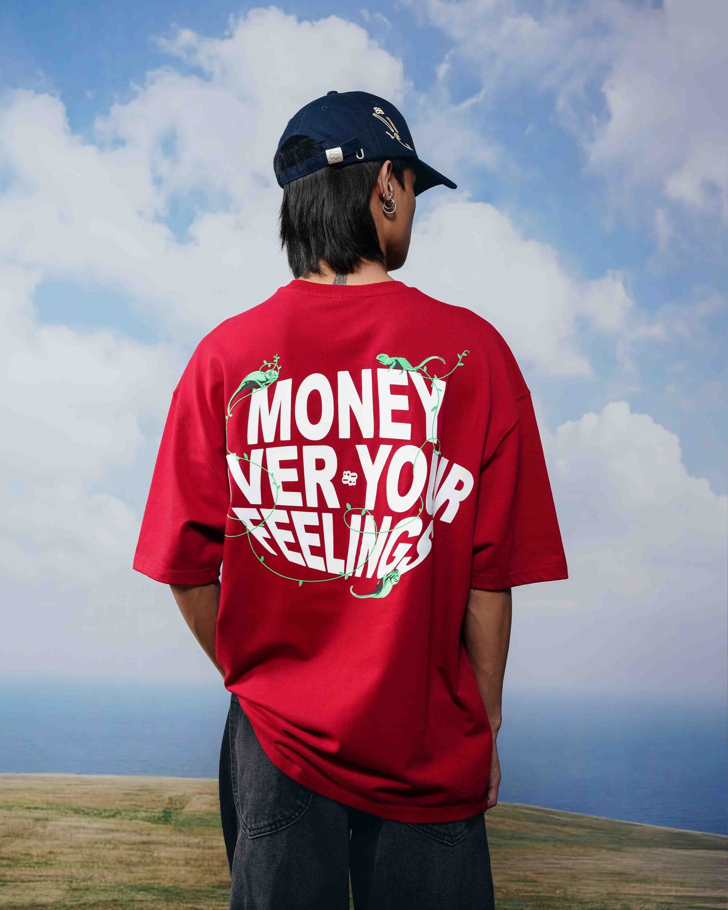 Red Materialistic T-Shirt - Oversized Tee