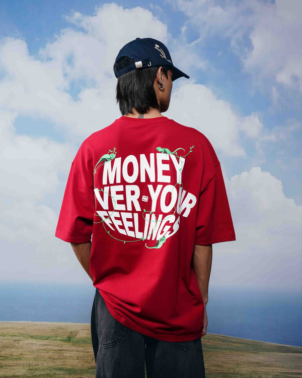 Red Materialistic T-Shirt - Oversized Tee