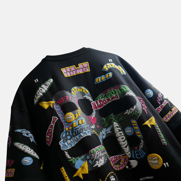 Premium oversized cotton t-shirt with quirky sticker slap motif