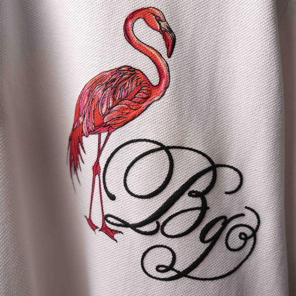 White Emerald Flamingo streetwear Polo T-Shirt