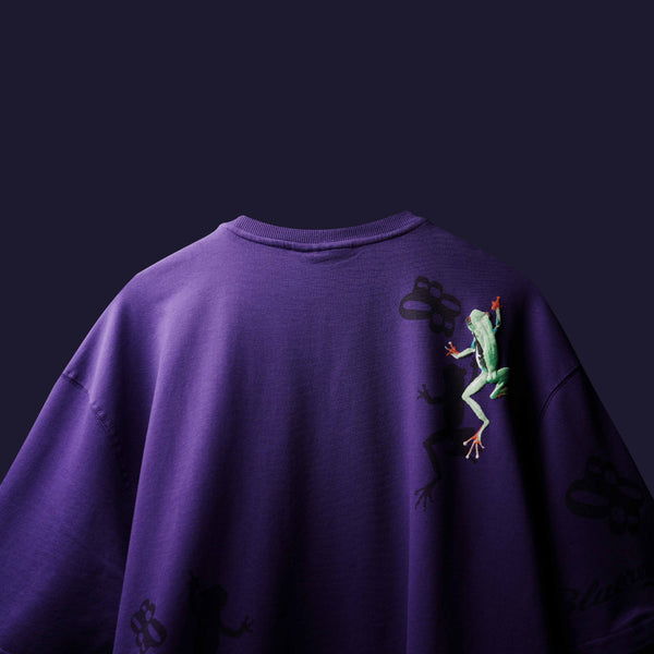 Sticky Purple Rib Neck T-Shirt