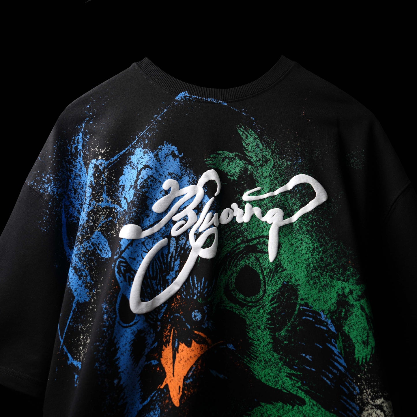 THRU THE MIST  Premium Black T-SHIRT