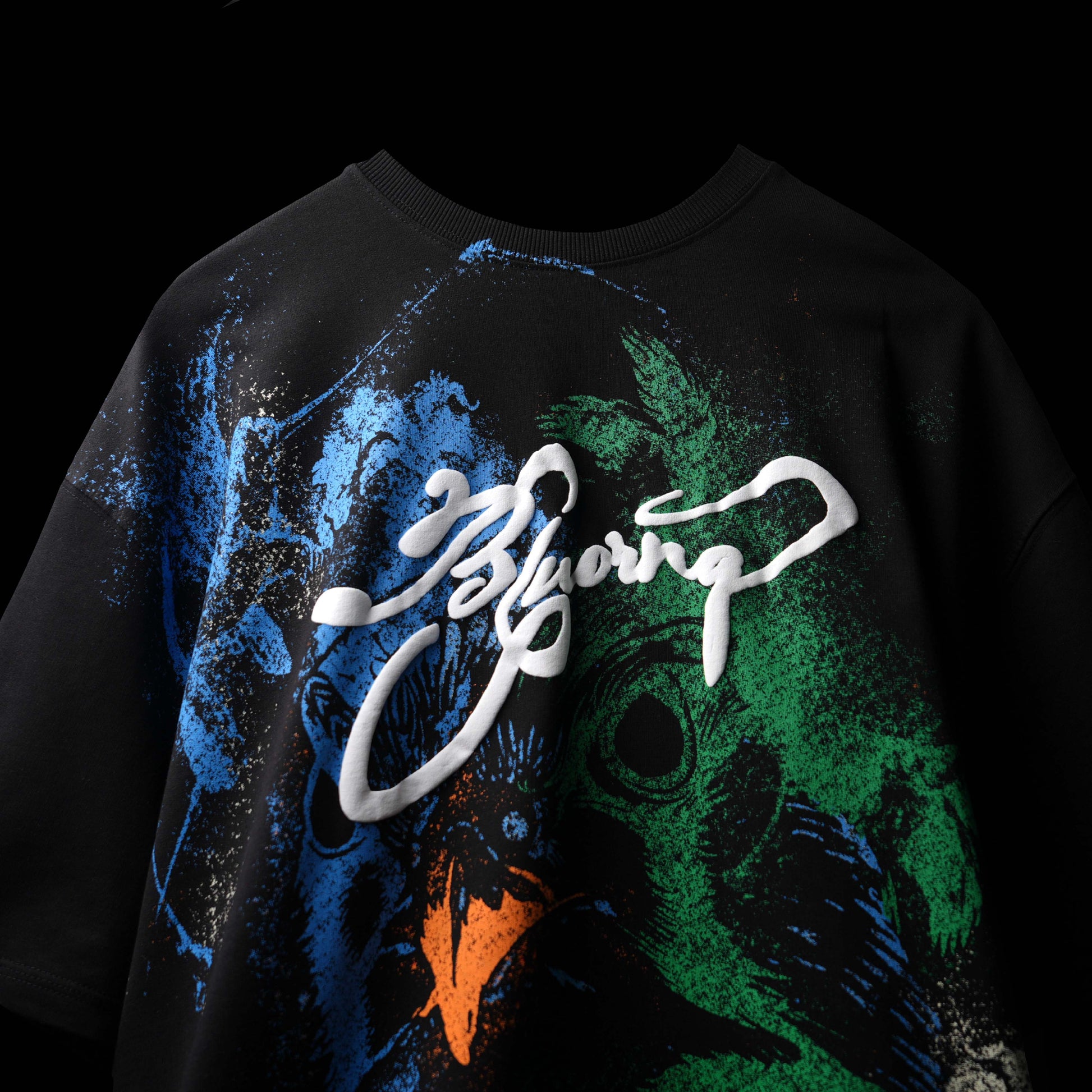 THRU THE MIST  Premium Black T-SHIRT