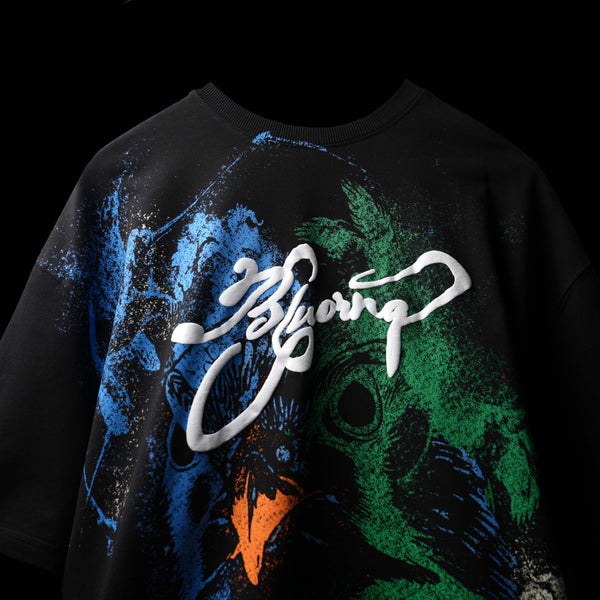 THRU THE MIST  Premium Black T-SHIRT