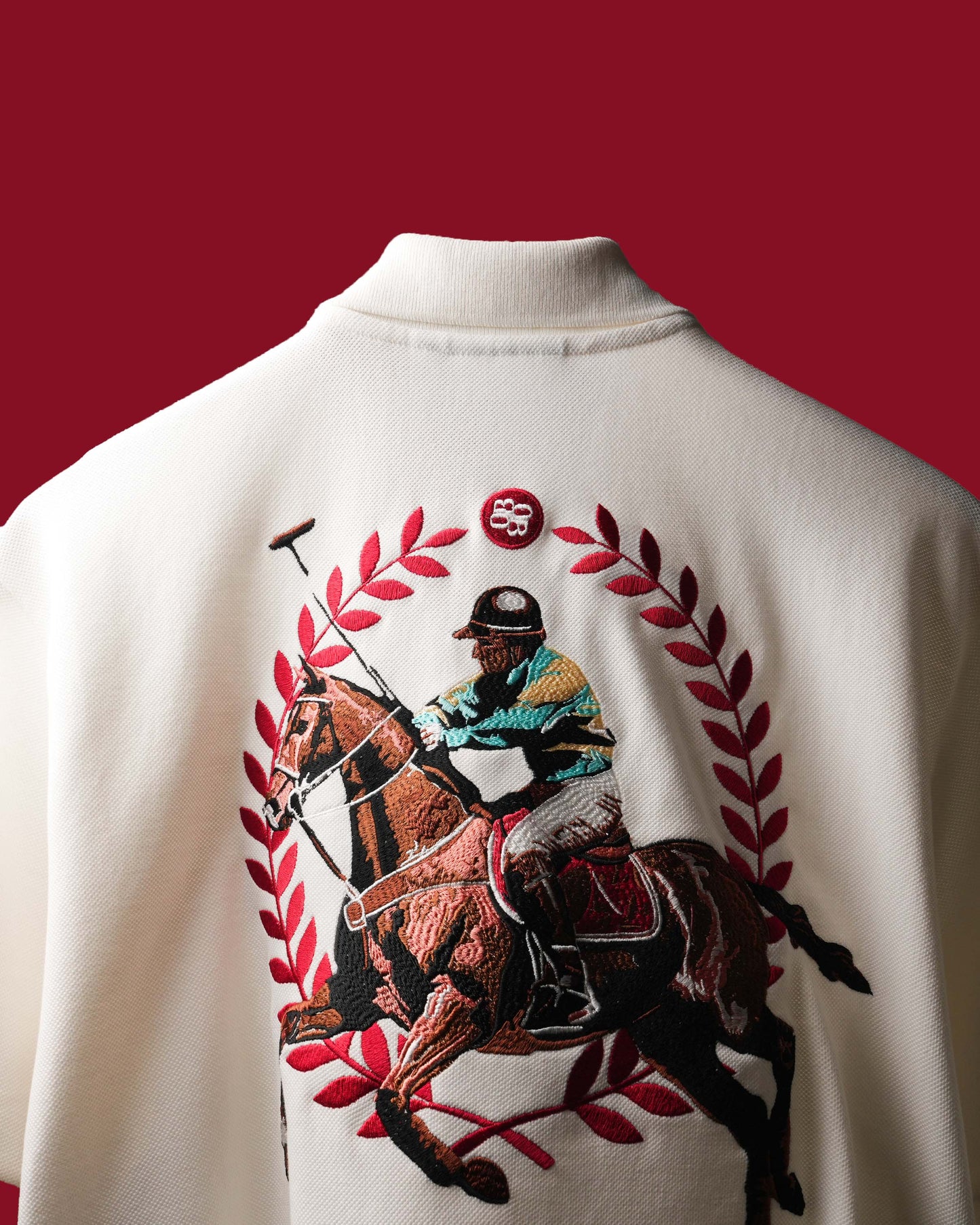 White Saddle League Polo  T-Shirt