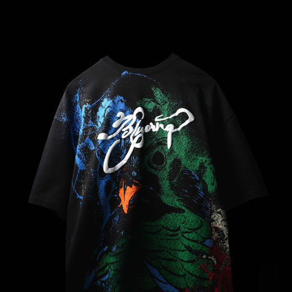 THRU THE MIST Puff Printed Graphic T-SHIRT