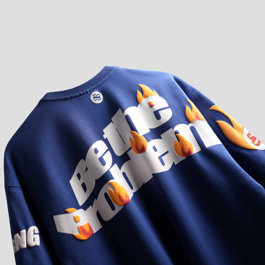 Blue premium oversized t-shirt Knotty puff print