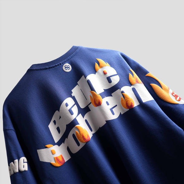 Blue premium oversized t-shirt Knotty puff print